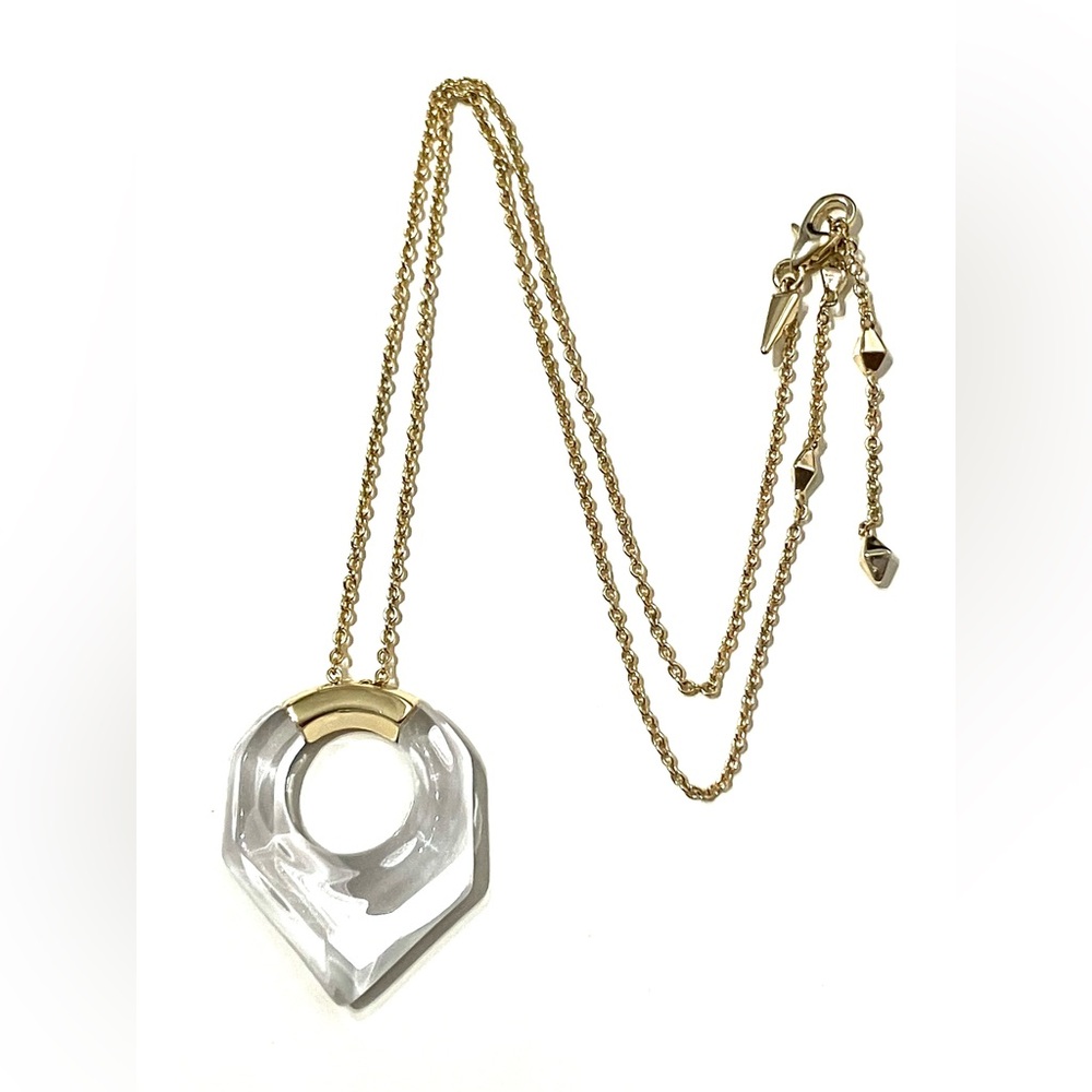 Alexis Bittar Clear Lucite Pendant Necklace 16” to 18”